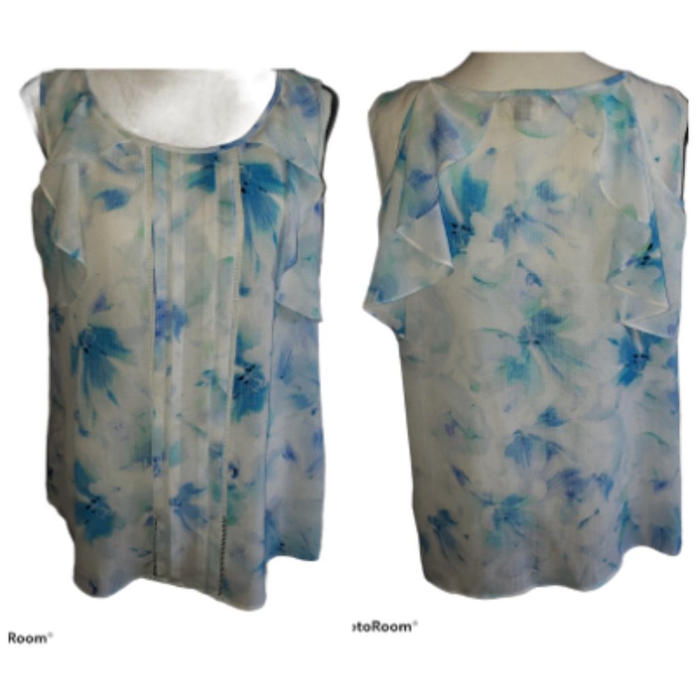 Zac & Rachel - New Blue & White Cold Shoulder Lrg